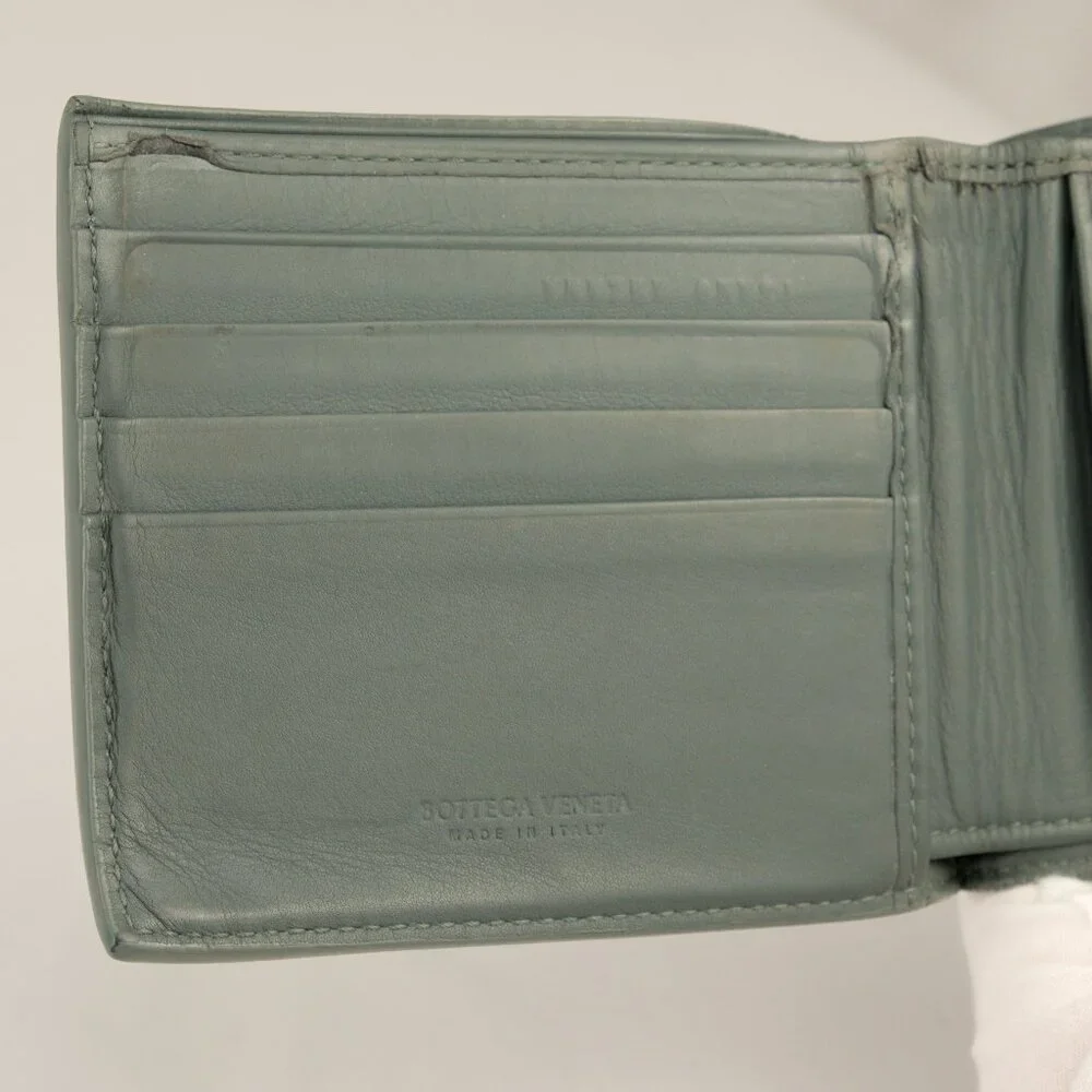 Bottega Veneta Intrecciato Nappa Leather Weave Bifold Wallet, Dark Turquoise